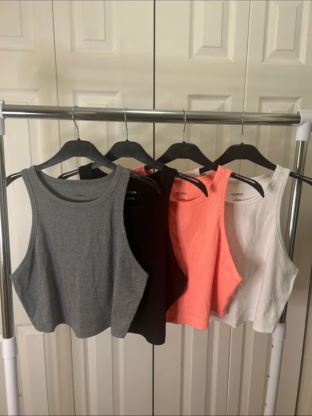 Target Wild Fable Ribbed Crop Tank Tops White, Gray, Black, Coral SZ 1X
